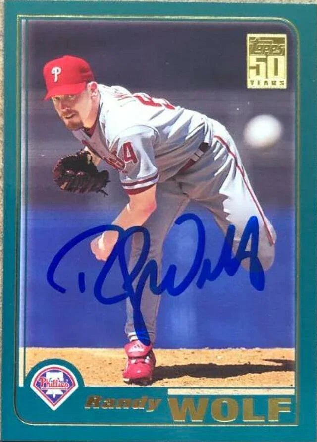 Randy Wolf Signed 2001 Topps Baseball Card - Philadelphia Phillies