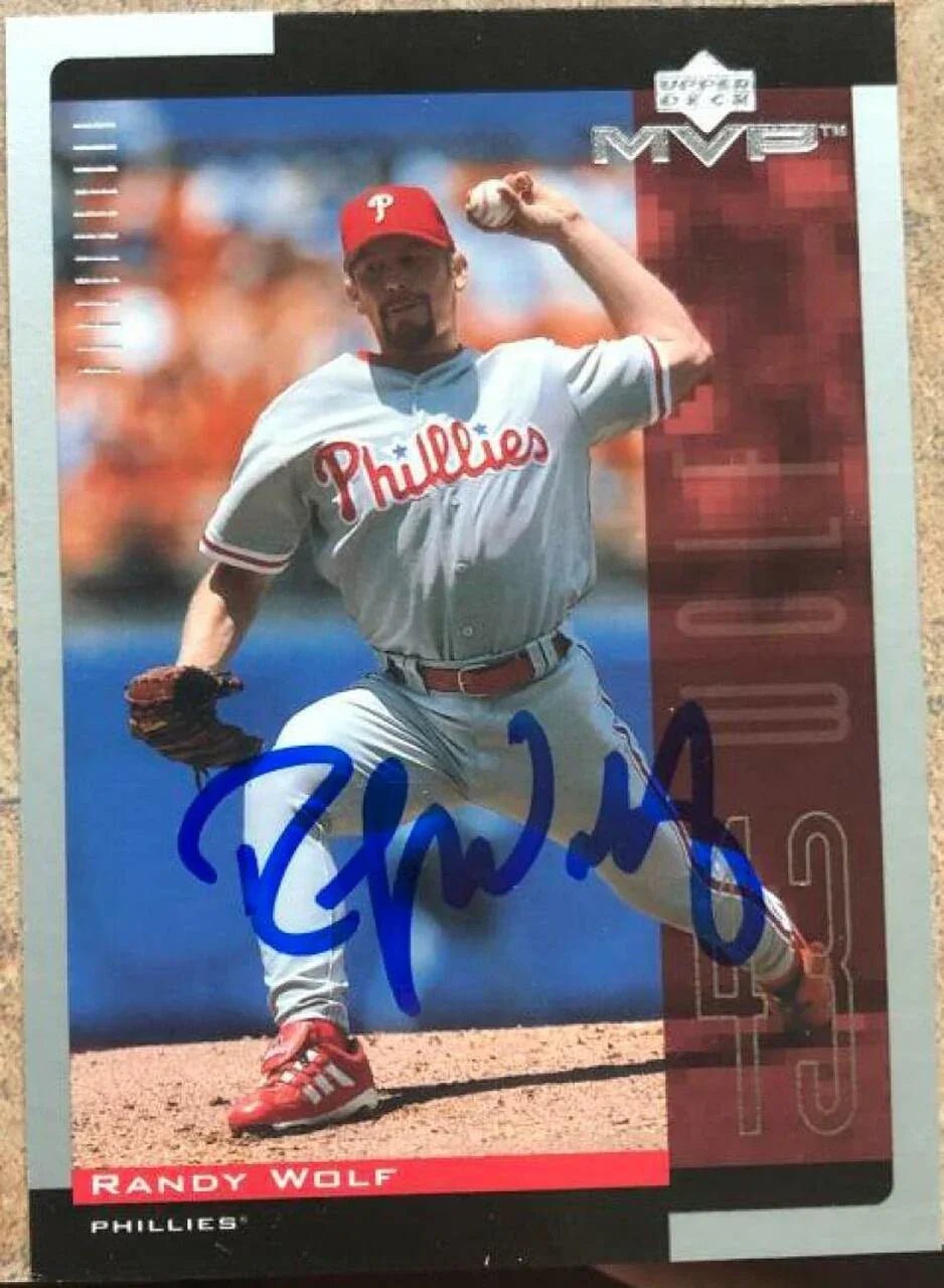 Randy Wolf Signed 2001 Upper Deck MVP Baseball Card - Philadelphia Phillies