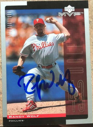 Randy Wolf Signed 2001 Upper Deck MVP Baseball Card - Philadelphia Phillies