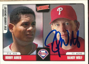Randy Wolf Signed 2001 Upper Deck Victory Baseball Card - Philadelphia Phillies