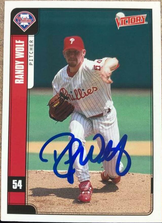 Randy Wolf Signed 2001 Upper Deck Victory Baseball Card - Philadelphia Phillies - PastPros