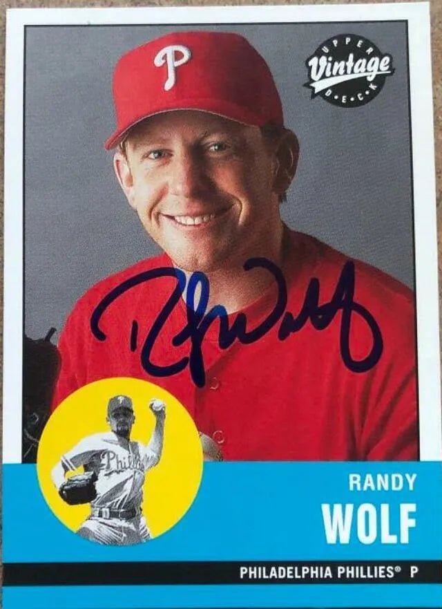 Randy Wolf Signed 2001 Upper Deck Vintage Baseball Card - Philadelphia Phillies