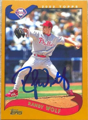 Randy Wolf Signed 2002 Topps Baseball Card - Philadelphia Phillies