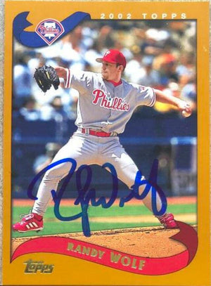 Randy Wolf Signed 2002 Topps Baseball Card - Philadelphia Phillies - PastPros