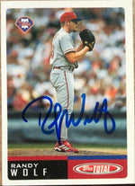 Randy Wolf Signed 2002 Topps Total Baseball Card - Philadelphia Phillies - PastPros