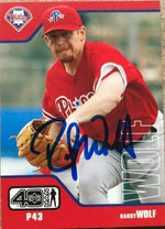 Randy Wolf Signed 2002 Upper Deck 40 Man Baseball Card - Philadelphia Phillies
