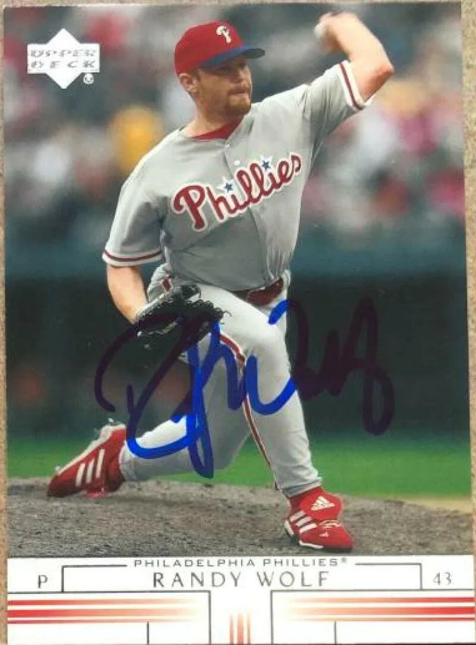 Randy Wolf Signed 2002 Upper Deck Baseball Card - Philadelphia Phillies