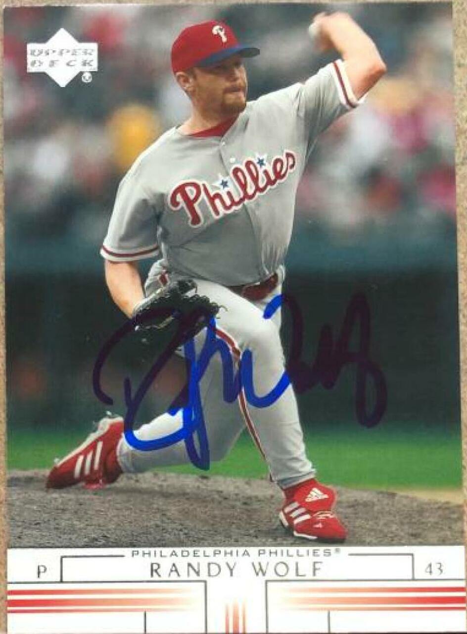 Randy Wolf Signed 2002 Upper Deck Baseball Card - Philadelphia Phillies - PastPros