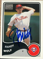 Randy Wolf Signed 2003 Bazooka Baseball Card - Philadelphia Phillies