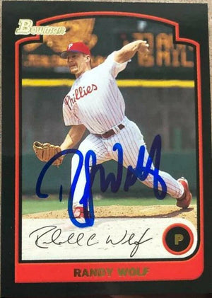 Randy Wolf Signed 2003 Bowman Baseball Card - Philadelphia Phillies
