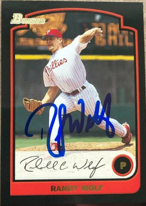 Randy Wolf Signed 2003 Bowman Baseball Card - Philadelphia Phillies - PastPros