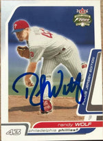 Randy Wolf Signed 2003 Fleer Focus Jersey Edition Baseball Card - Philadelphia Phillies