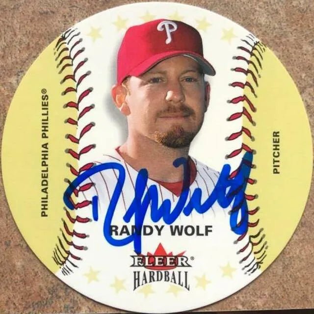 Randy Wolf Signed 2003 Fleer Hardball Baseball Card - Philadelphia Phillies