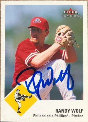 Randy Wolf Signed 2003 Fleer Tradition Baseball Card - Philadelphia Phillies