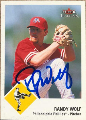 Randy Wolf Signed 2003 Fleer Tradition Baseball Card - Philadelphia Phillies - PastPros