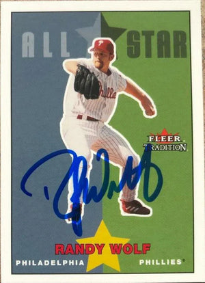 Randy Wolf Signed 2003 Fleer Tradition Update Baseball Card - Philadelphia Phillies