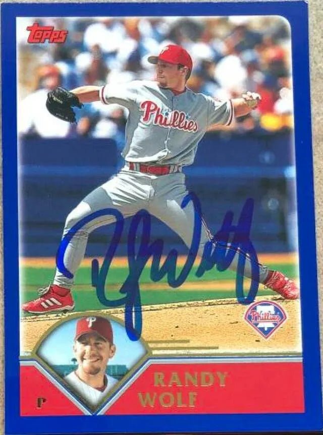Randy Wolf Signed 2003 Topps Baseball Card - Philadelphia Phillies
