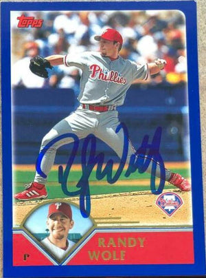Randy Wolf Signed 2003 Topps Baseball Card - Philadelphia Phillies - PastPros