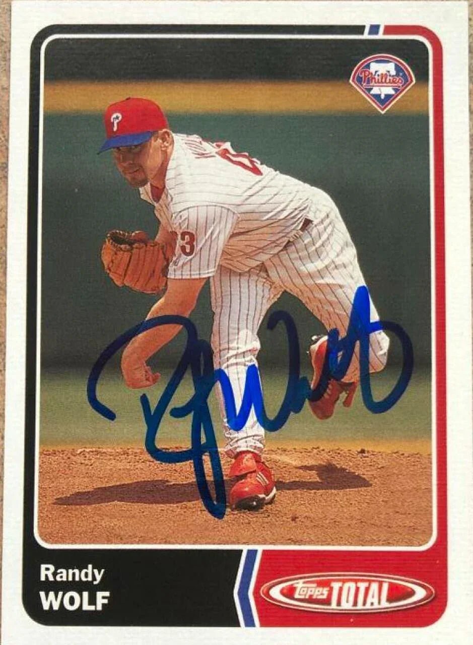 Randy Wolf Signed 2003 Topps Total Baseball Card - Philadelphia Phillies