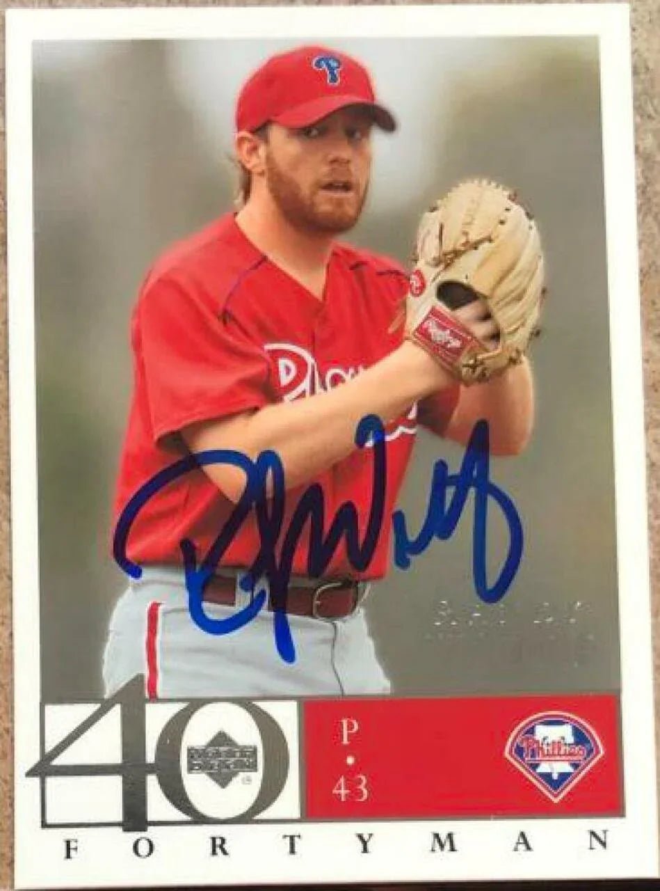 Randy Wolf Signed 2003 Upper Deck 40 Man Baseball Card - Philadelphia Phillies