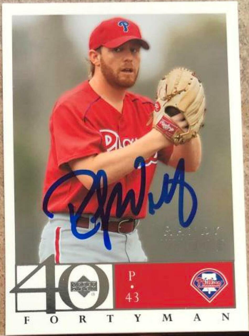 Randy Wolf Signed 2003 Upper Deck 40 Man Baseball Card - Philadelphia Phillies - PastPros