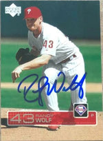 Randy Wolf Signed 2003 Upper Deck Baseball Card - Philadelphia Phillies