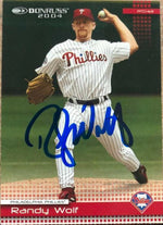 Randy Wolf Signed 2004 Donruss Baseball Card - Philadelphia Phillies