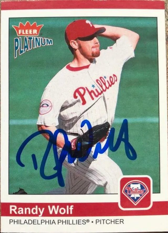 Randy Wolf Signed 2004 Fleer Platinum Baseball Card - Philadelphia Phillies
