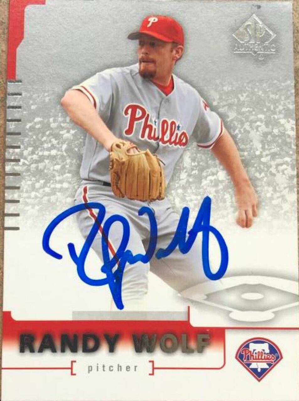 Randy Wolf Signed 2004 SP Authentic Baseball Card - Philadelphia Phillies - PastPros