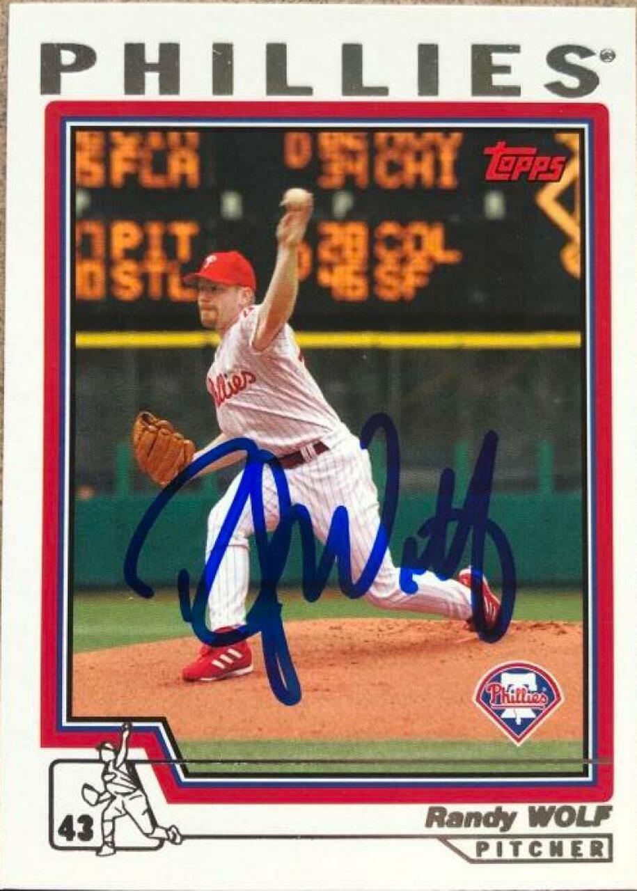 Randy Wolf Signed 2004 Topps Baseball Card - Philadelphia Phillies - PastPros