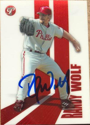 Randy Wolf Signed 2004 Topps Pristine Baseball Card - Philadelphia Phillies - PastPros