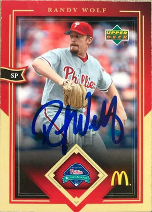 Randy Wolf Signed 2004 Upper Deck McDonald's Baseball Card - Philadelphia Phillies