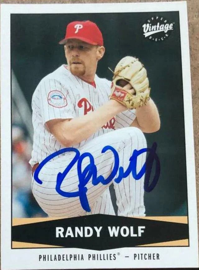 Randy Wolf Signed 2004 Upper Deck Vintage Baseball Card - Philadelphia Phillies