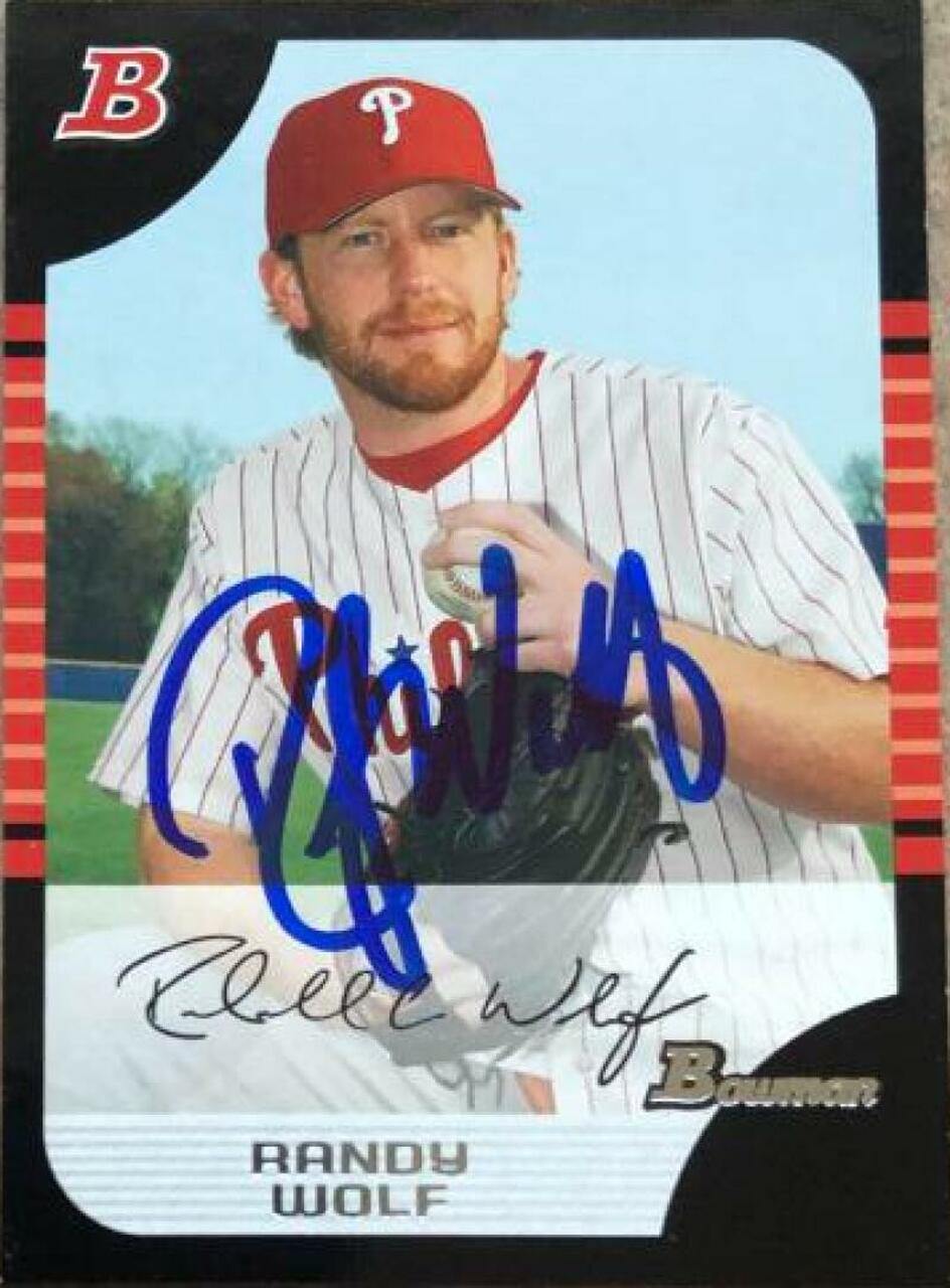 Randy Wolf Signed 2005 Bowman Baseball Card - Philadelphia Phillies - PastPros