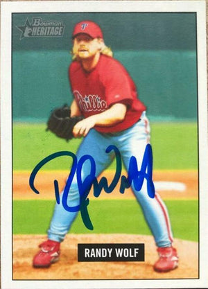 Randy Wolf Signed 2005 Bowman Heritage Baseball Card - Philadelphia Phillies - PastPros