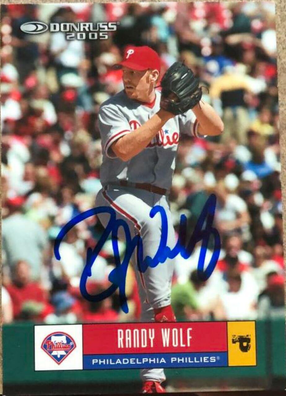 Randy Wolf Signed 2005 Donruss Baseball Card - Philadelphia Phillies - PastPros