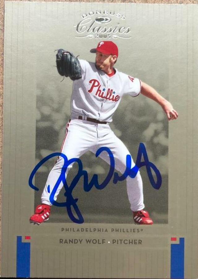 Randy Wolf Signed 2005 Donruss Classics Baseball Card - Philadelphia Phillies - PastPros