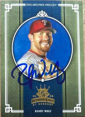 Randy Wolf Signed 2005 Donruss Diamond Kings Baseball Card - Philadelphia Phillies