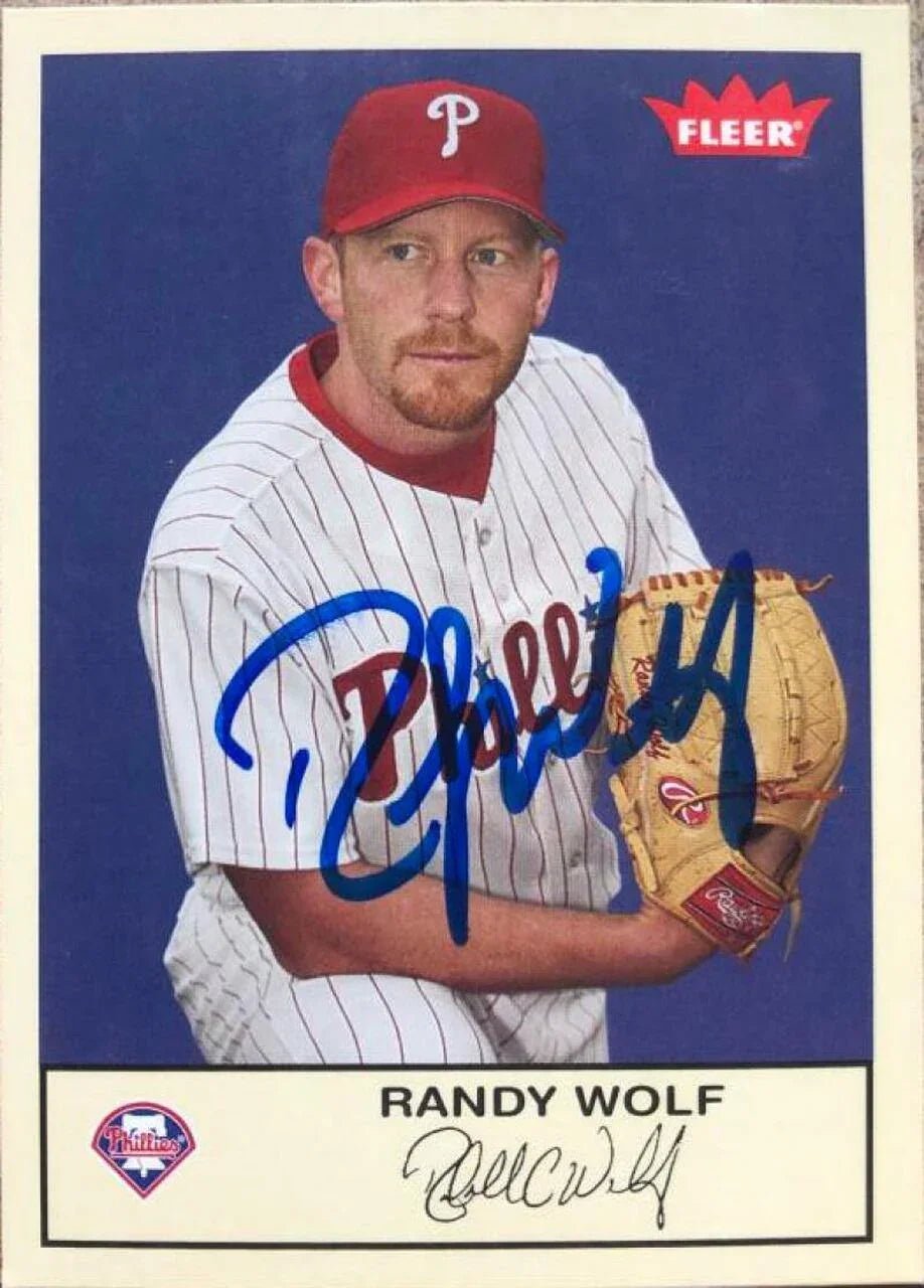 Randy Wolf Signed 2005 Fleer Tradition Baseball Card - Philadelphia Phillies