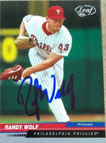 Randy Wolf Signed 2005 Leaf Baseball Card - Philadelphia Phillies