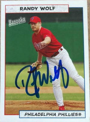 Randy Wolf Signed 2005 Topps Bazooka Baseball Card - Philadelphia Phillies