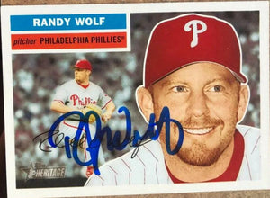 Randy Wolf Signed 2005 Topps Heritage Baseball Card - Philadelphia Phillies