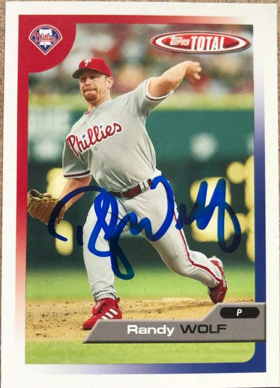 Randy Wolf Signed 2005 Topps Total Baseball Card - Philadelphia Phillies - PastPros