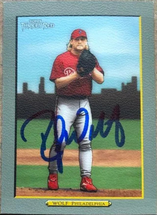 Randy Wolf Signed 2005 Topps Turkey Red Baseball Card - Philadelphia Phillies