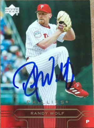 Randy Wolf Signed 2005 Upper Deck Baseball Card - Philadelphia Phillies