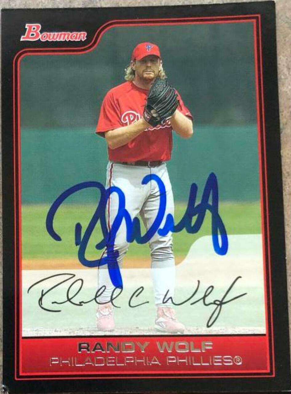 Randy Wolf Signed 2006 Bowman Baseball Card - Philadelphia Phillies - PastPros