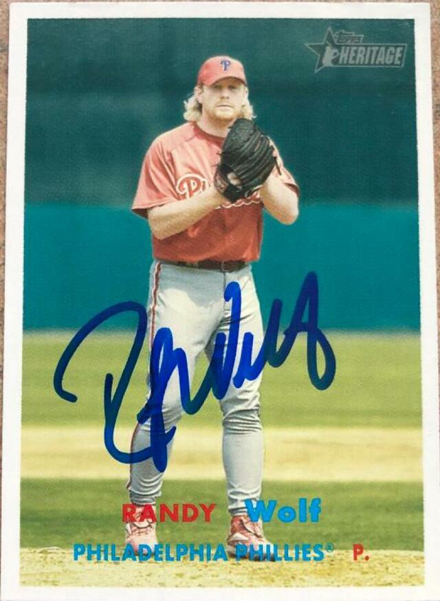Randy Wolf Signed 2006 Topps Heritage Baseball Card - Philadelphia Phillies - PastPros