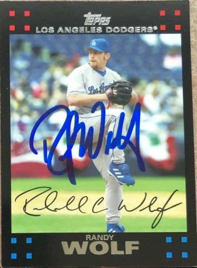 Randy Wolf Signed 2007 Topps Baseball Card - Los Angeles Dodgers