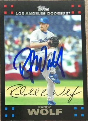 Randy Wolf Signed 2007 Topps Baseball Card - Los Angeles Dodgers