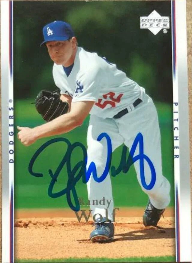 Randy Wolf Signed 2007 Upper Deck Baseball Card - Los Angeles Dodgers